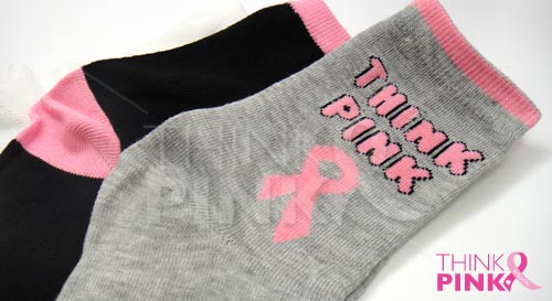 Breast Cancer Awareness 3 Pack Socks -Style 08