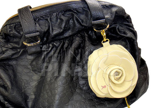 Pink Ribbon Beige Camellia Mini Wallet-Coin Purse