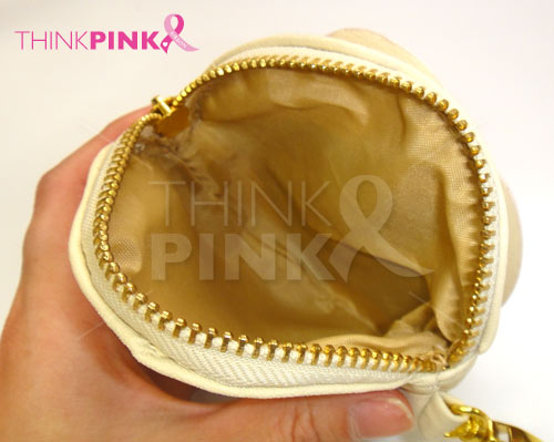 Pink Ribbon Beige Camellia Mini Wallet-Coin Purse
