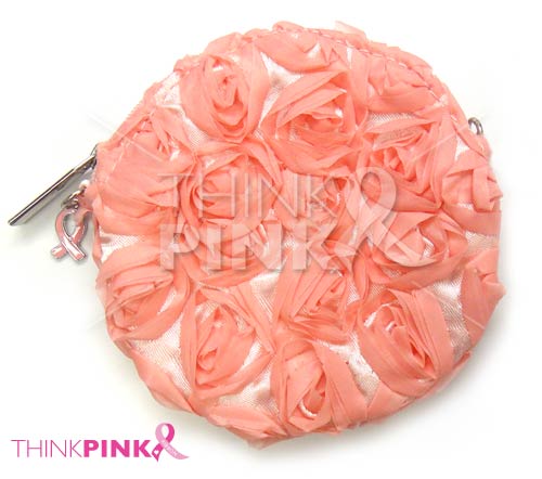 Breast Cancer Rose Pink Coin-Cosmetic Purse