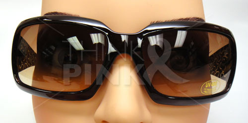 Pink Ribbon Sunglasses - Rectangular Brown