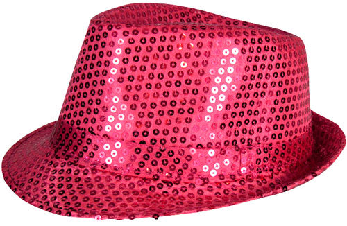 Fuchsia Sequin Fedora Hat