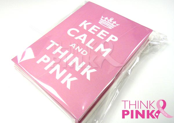 Breast Cancer Keep Calm & Think Pink Cards (10 pcs)