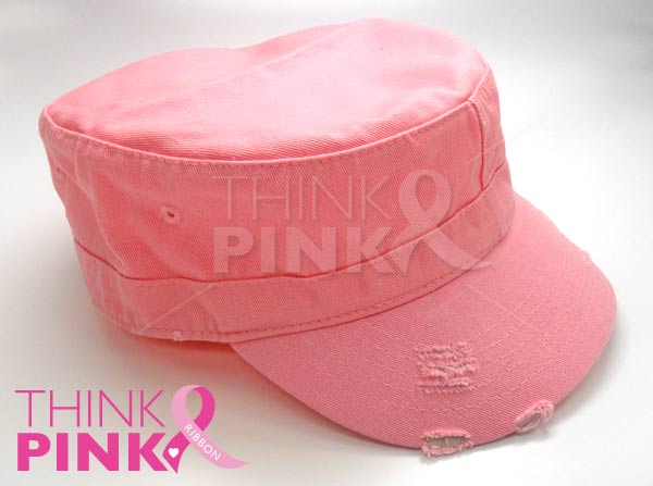 Pink Ribbon Military Cap
