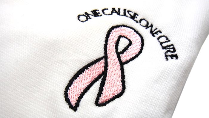 "One Cause One Cure" V-neck 3-4 Sleeves White Small T-shirt