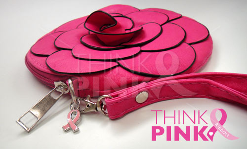 Flower Wristlet Purse-Handbag-Coin Wallet in Fuchsia