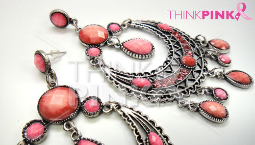 Pink Chandelier Drop Earrings