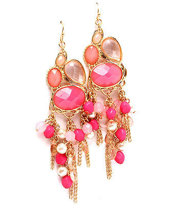 Pink Crystal Stone Earrings