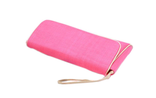 Pink Ribbon Weave Fabric Clutch