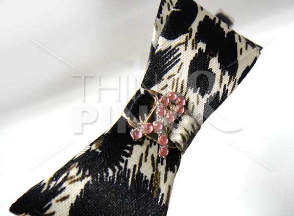 Breast Cancer Pink Ribbon Headband-Beige Leopard