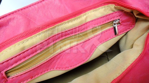 Fuchsia Shoulder Bag w-Pink Ribbon Charm Bracelet