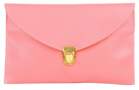 Pink Carryall Envelope Clutch Bag