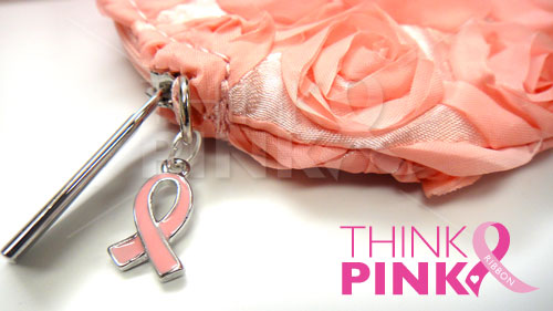 Breast Cancer Rose Pink Coin-Cosmetic Purse