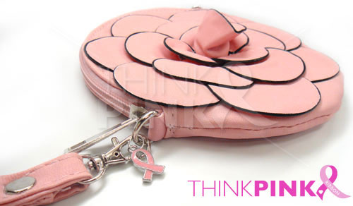 Flower Wristlet Purse-Handbag-Coin Wallet in Pink