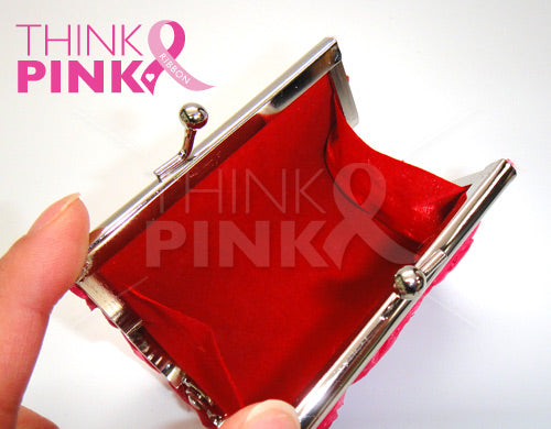 Breast Cancer Rose Pink Coin Purse