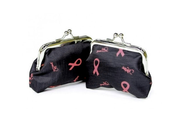 Pink Ribbon Coin Purse with Key Chain
