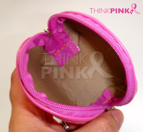Breast Cancer Coin Purse With Pink Ribbon Charm & Key Chain