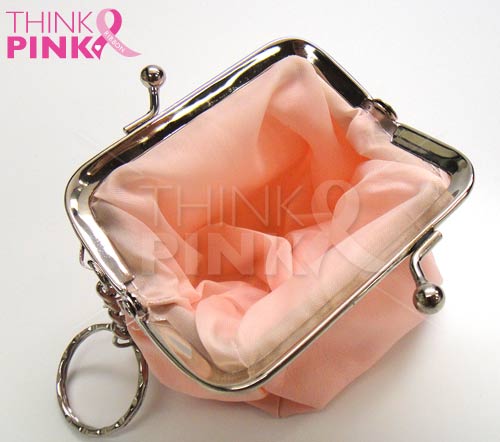 Breast Cancer Pink Coin Purse with Key Chain