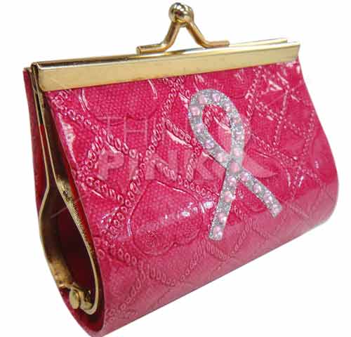 Pink Ribbon Fuchsia Coin Purse