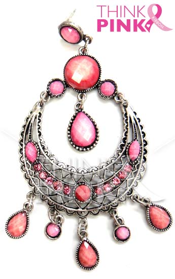 Pink Chandelier Drop Earrings
