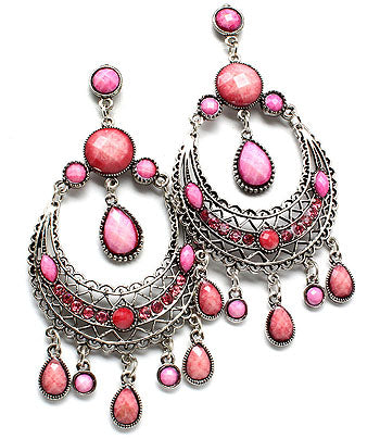 Pink Chandelier Drop Earrings