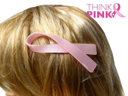 Pink Ribbon Hair Barrette