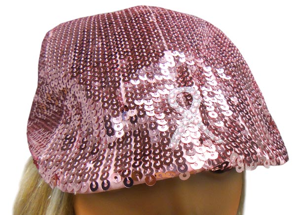 Pink Sequin Lady Diva Ivy Hat with Pink Ribbon