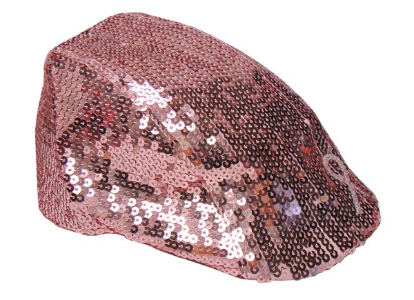 Pink Sequin Lady Diva Ivy Hat with Pink Ribbon