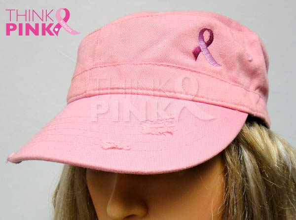Pink Ribbon Military Cap