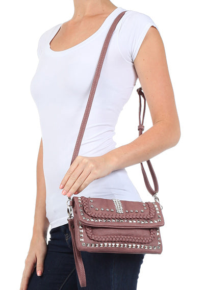 Pink Ribbon Multiway Shoulder Bag - Dusty Rose - Mauve