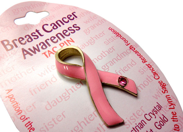Pink Ribbon Cz Pin