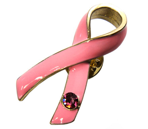 Pink Ribbon Cz Pin