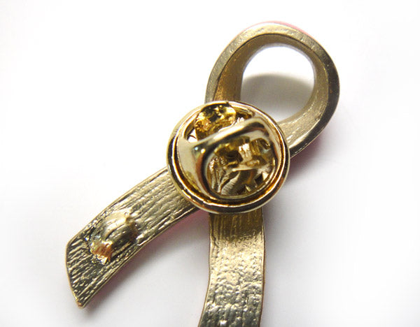 Pink Ribbon Cz Pin