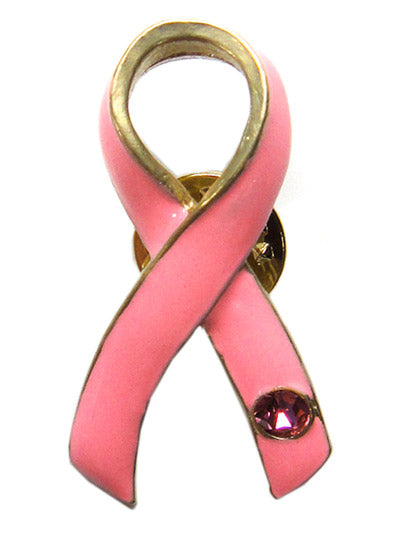 Pink Ribbon Cz Pin