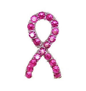 Cz Pink Ribbon Pin