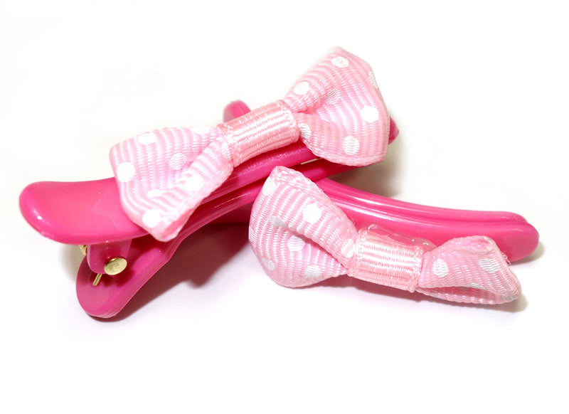 Pink Ribbon Bow Snap Hair Clip