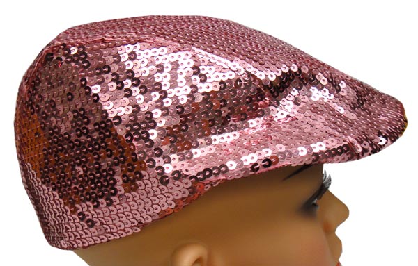 Pink Sequin Lady Diva Ivy Hat with Pink Ribbon