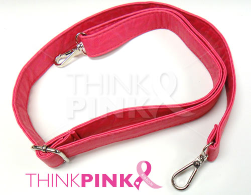 Fuchsia Shoulder Bag w-Pink Ribbon Charm Bracelet