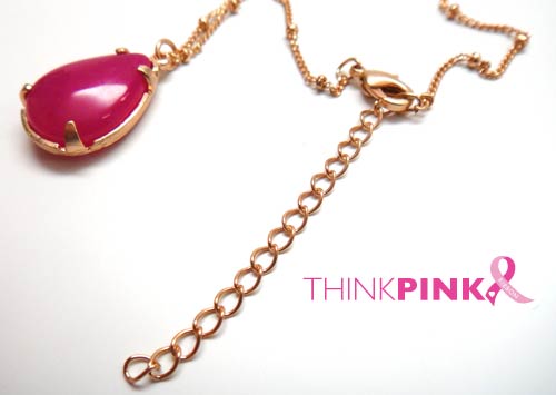 Fuchsia Stone Drop Necklace