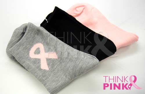 Breast Cancer Awareness 3 Pack Socks -Style 03