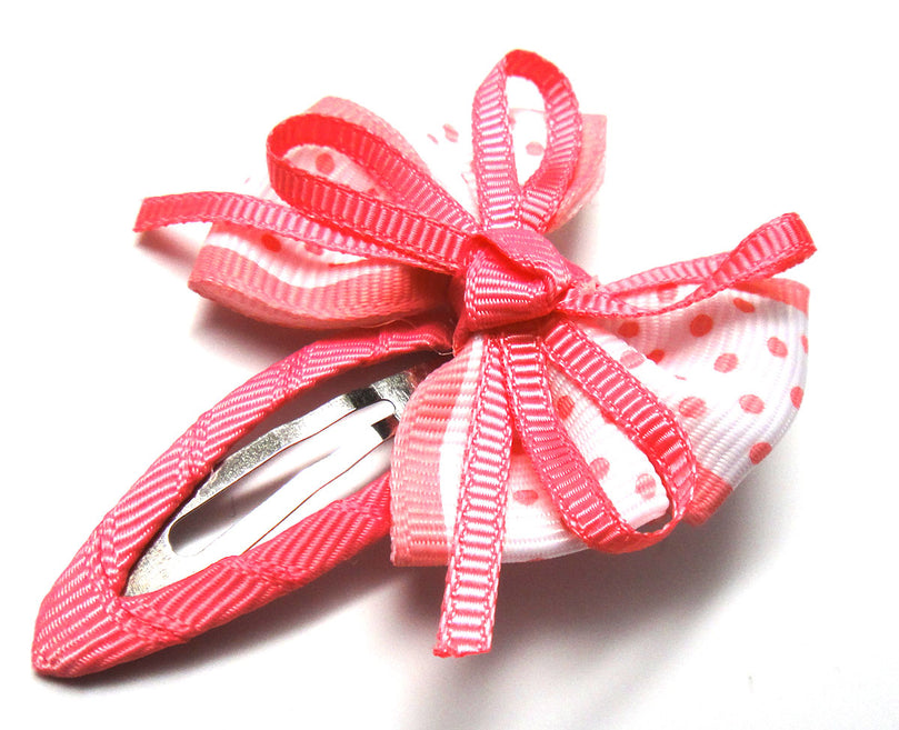 Pink Ribbon Bow Hair Clip