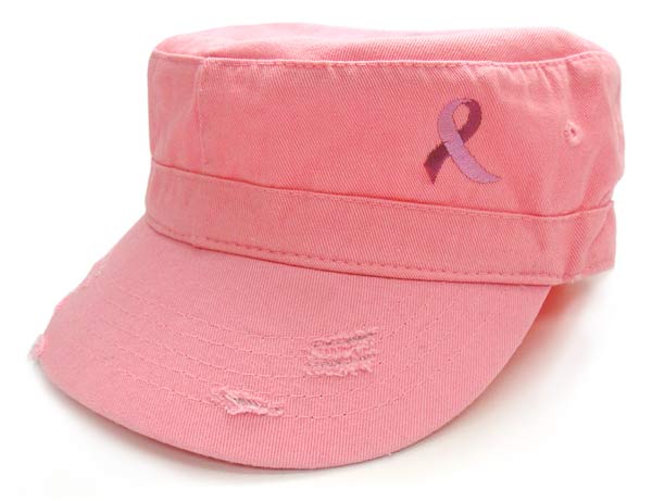 Pink Ribbon Military Cap