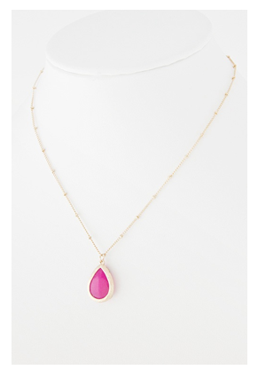Fuchsia Stone Drop Necklace