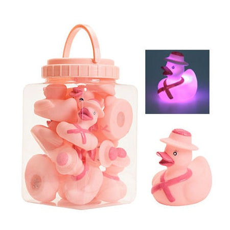 1 Dz Pink Ribbon Flashing Ducks with Hats (12 pcs)