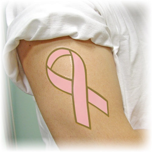 Pink Ribbon Tattoo Set of Two (2 pcs)