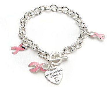 Pink Ribbon Charm Bracelet