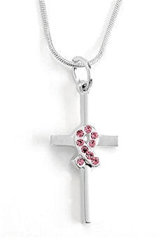 Pink Ribbon & Cross Pendant