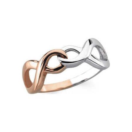 Pink Ribbon Two Tone Ribbon Ring