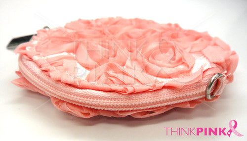 Breast Cancer Rose Pink Coin-Cosmetic Purse
