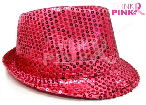 Fuchsia Sequin Fedora Hat